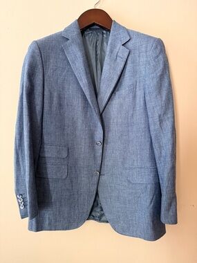 Pal Zileri Blue Textured Two-Button Sport Coat